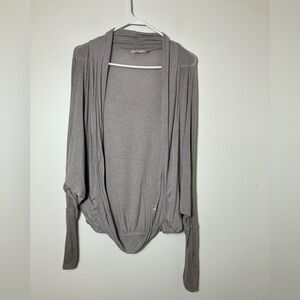Prana Sz Small Long Sleeve Open‎ Front Cardigan Outdoor Hiking Lightweight Gray